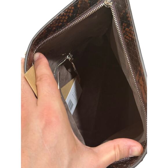 Michael Kors Collection Candice Python-Embossed Leather Clutch - Picture 9 of 10